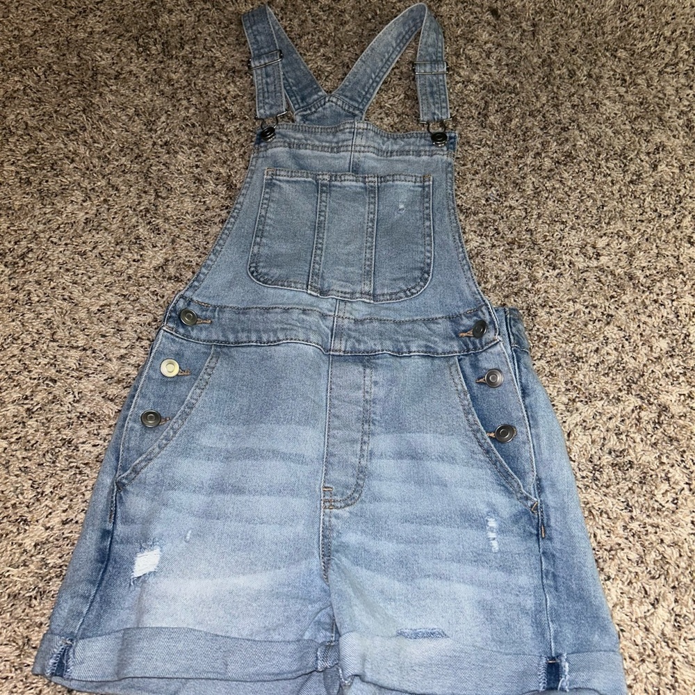 No Boundaries Light Blue Denim Overalls